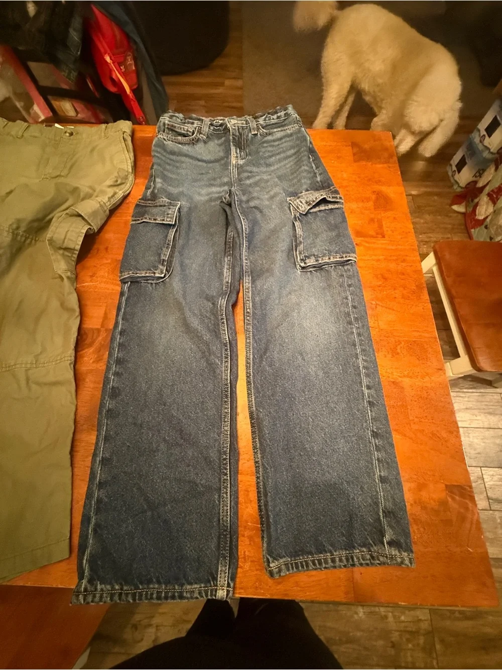 Boys Cargo Jeans - Olive and Denim
